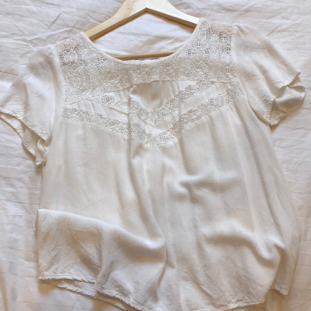 White Blouse with Buttons on Back